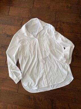 alo White Button-Up Shirt - Lightweight Long Sleeve